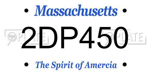 2DP450 Massachusetts License Plate