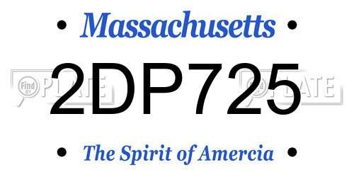 2DP725 Massachusetts License Plate