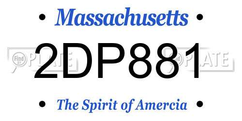 2DP881 Massachusetts License Plate