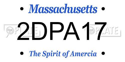 2DPA17 Massachusetts License Plate