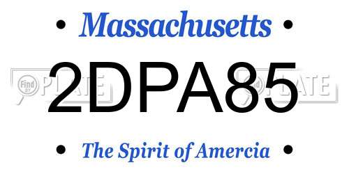 2DPA85 Massachusetts License Plate