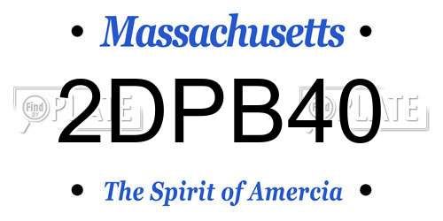 2DPB40 Massachusetts License Plate