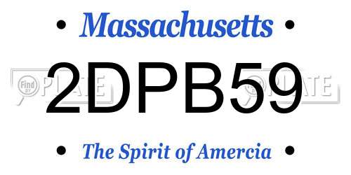 2DPB59 Massachusetts License Plate
