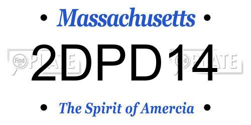 2DPD14 Massachusetts License Plate