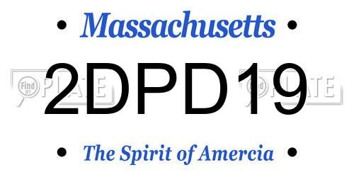 2DPD19 Massachusetts License Plate