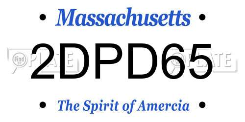 2DPD65 Massachusetts License Plate