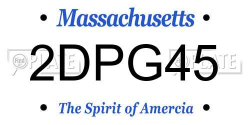 2DPG45 Massachusetts License Plate