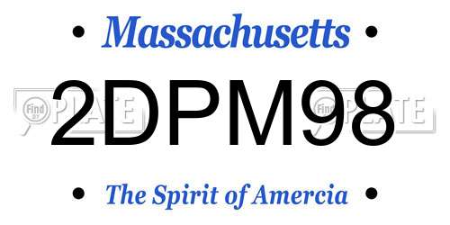 2DPM98 Massachusetts License Plate