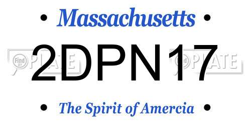 2DPN17 Massachusetts License Plate