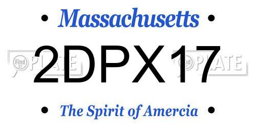 2DPX17 Massachusetts License Plate