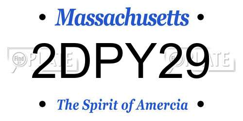 2DPY29 Massachusetts License Plate