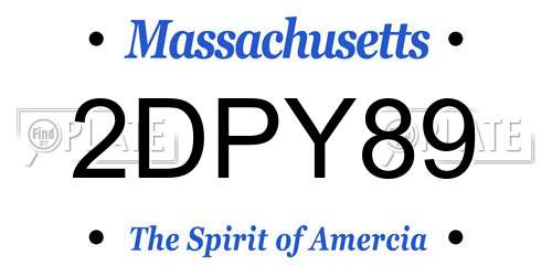 2DPY89 Massachusetts License Plate