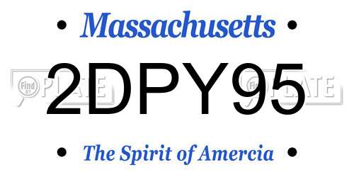 2DPY95 Massachusetts License Plate
