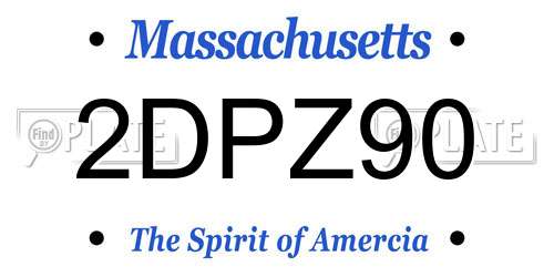 2DPZ90 Massachusetts License Plate