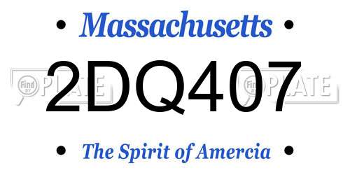 2DQ407 Massachusetts License Plate