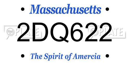 2DQ622 Massachusetts License Plate