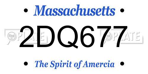 2DQ677 Massachusetts License Plate