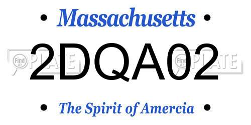 2DQA02 Massachusetts License Plate