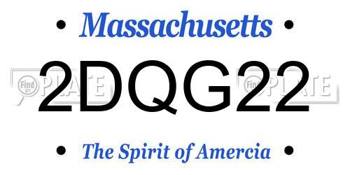 2DQG22 Massachusetts License Plate