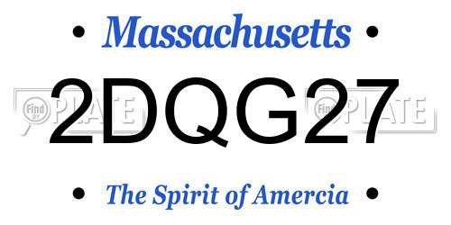 2DQG27 Massachusetts License Plate