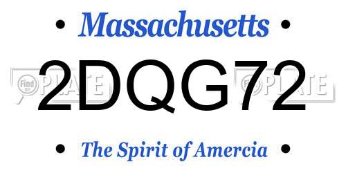 2DQG72 Massachusetts License Plate