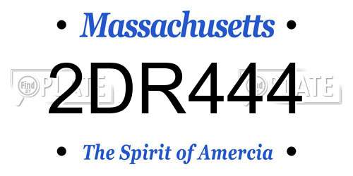 2DR444 Massachusetts License Plate