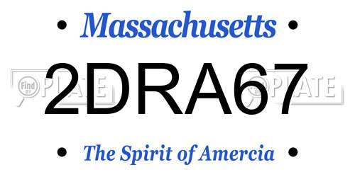 2DRA67 Massachusetts License Plate