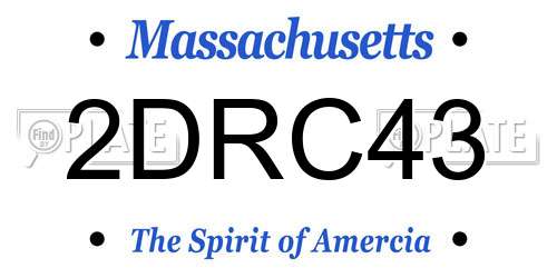 2DRC43 Massachusetts License Plate