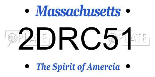 2DRC51 Massachusetts License Plate