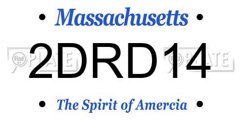 2DRD14 Massachusetts License Plate