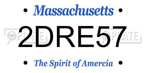 2DRE57 Massachusetts License Plate
