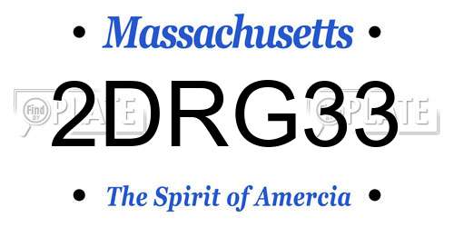 2DRG33 Massachusetts License Plate