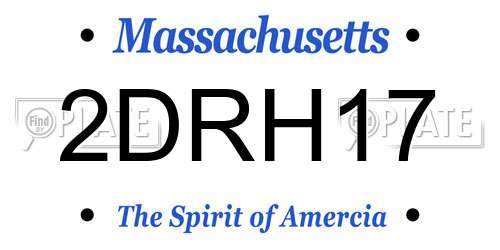 2DRH17 Massachusetts License Plate