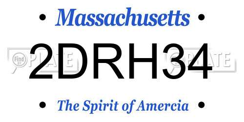 2DRH34 Massachusetts License Plate