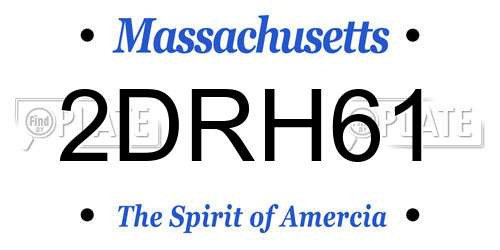 2DRH61 Massachusetts License Plate