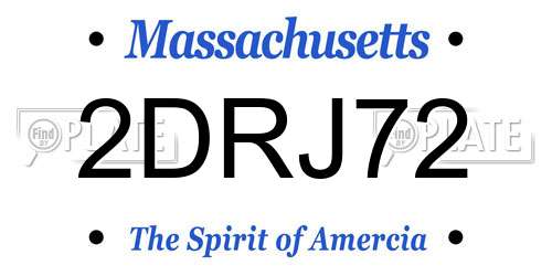 2DRJ72 Massachusetts License Plate
