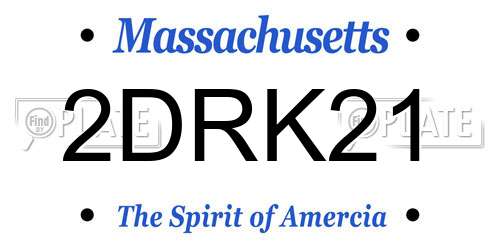 2DRK21 Massachusetts License Plate