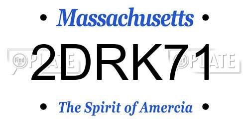 2DRK71 Massachusetts License Plate