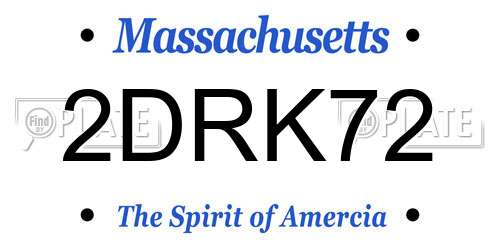 2DRK72 Massachusetts License Plate