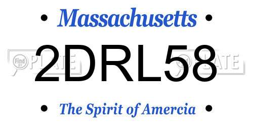 2DRL58 Massachusetts License Plate