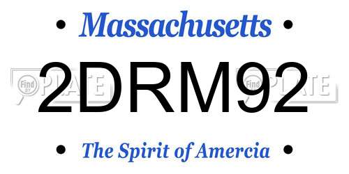 2DRM92 Massachusetts License Plate
