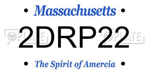 2DRP22 Massachusetts License Plate