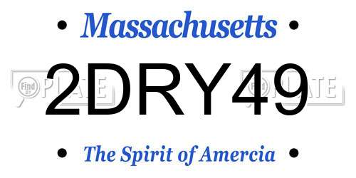 2DRY49 Massachusetts License Plate