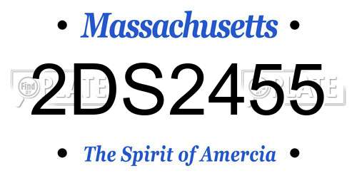 2DS2455 Massachusetts License Plate