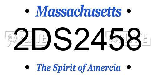2DS2458 Massachusetts License Plate