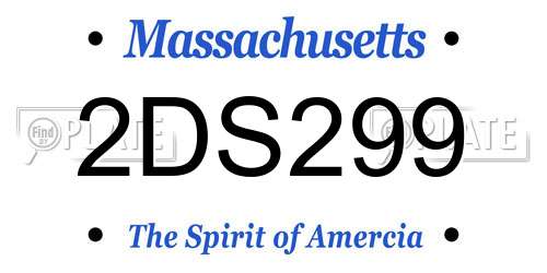 2DS299 Massachusetts License Plate