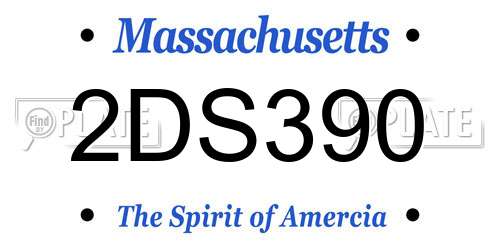 2DS390 Massachusetts License Plate