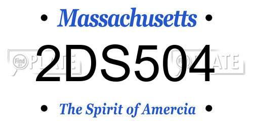 2DS504 Massachusetts License Plate