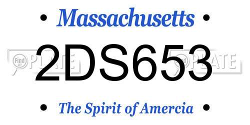 2DS653 Massachusetts License Plate