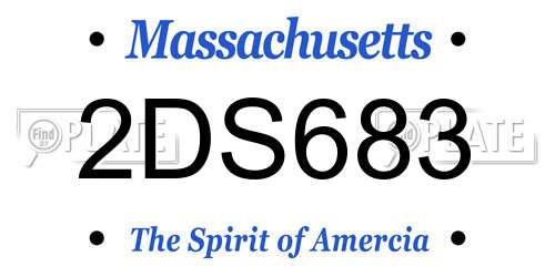 2DS683 Massachusetts License Plate